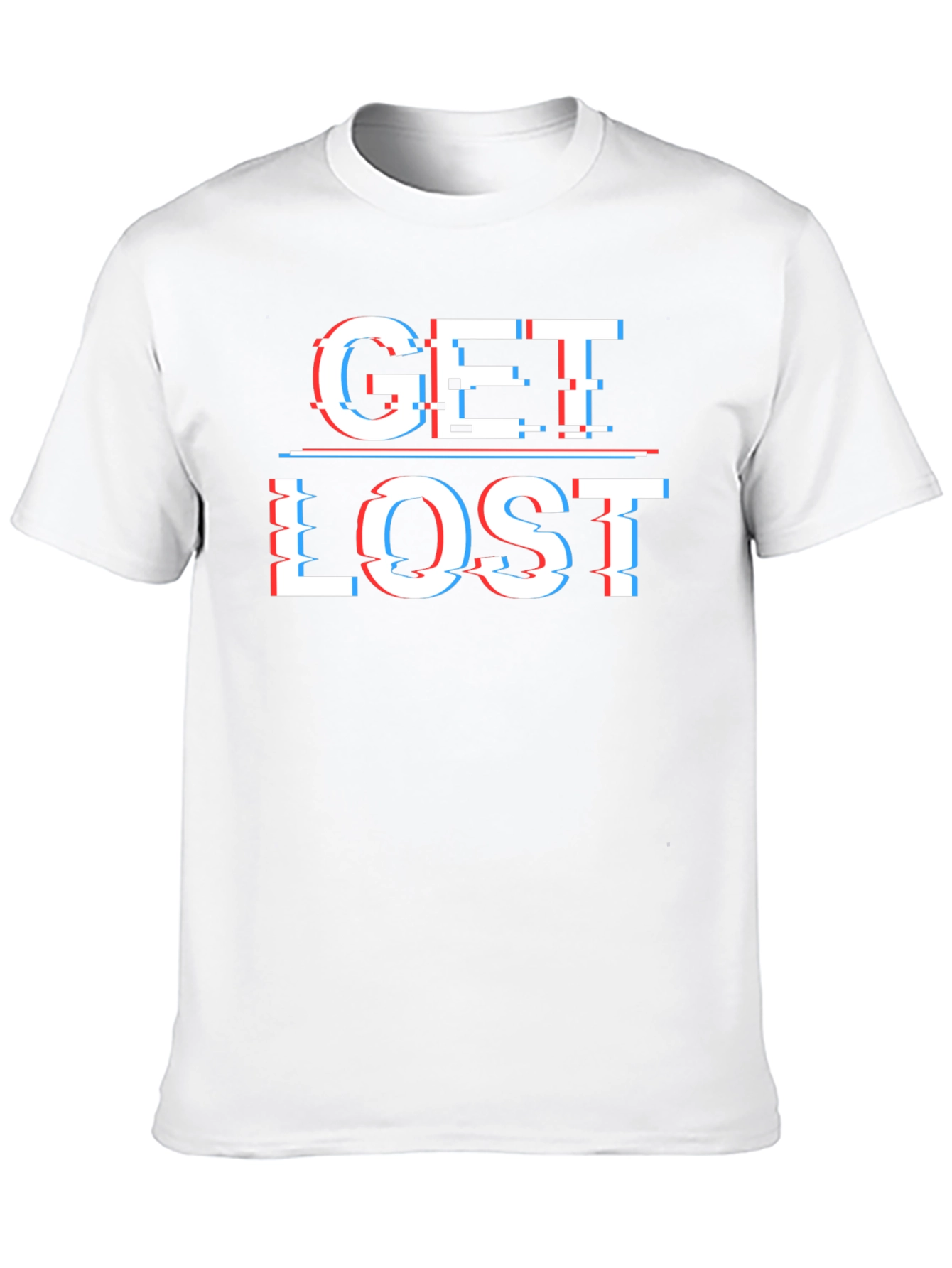 Get Lost Glitch Style Graphic T-Shirt