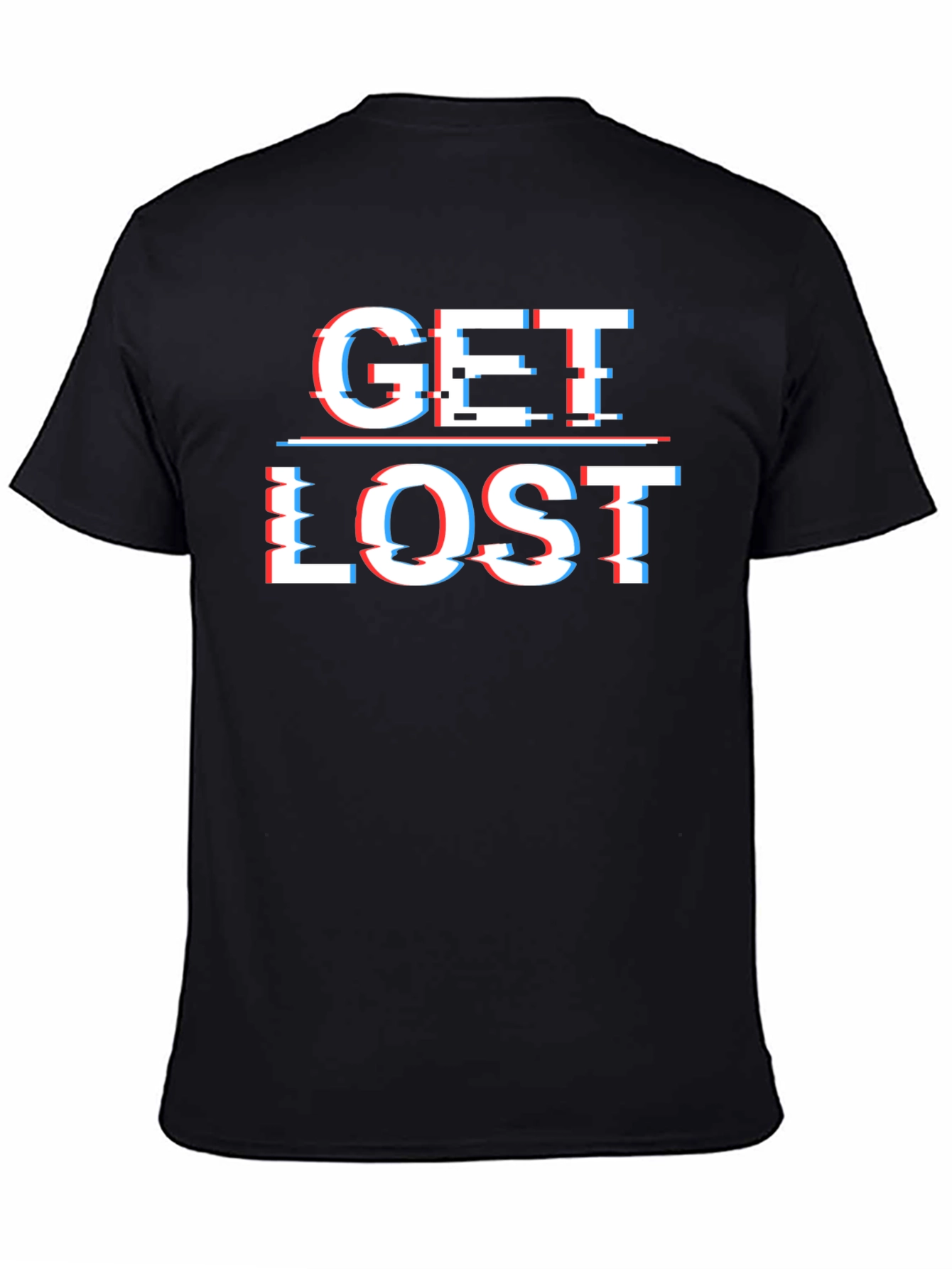 Get Lost Glitch Style Graphic T-Shirt