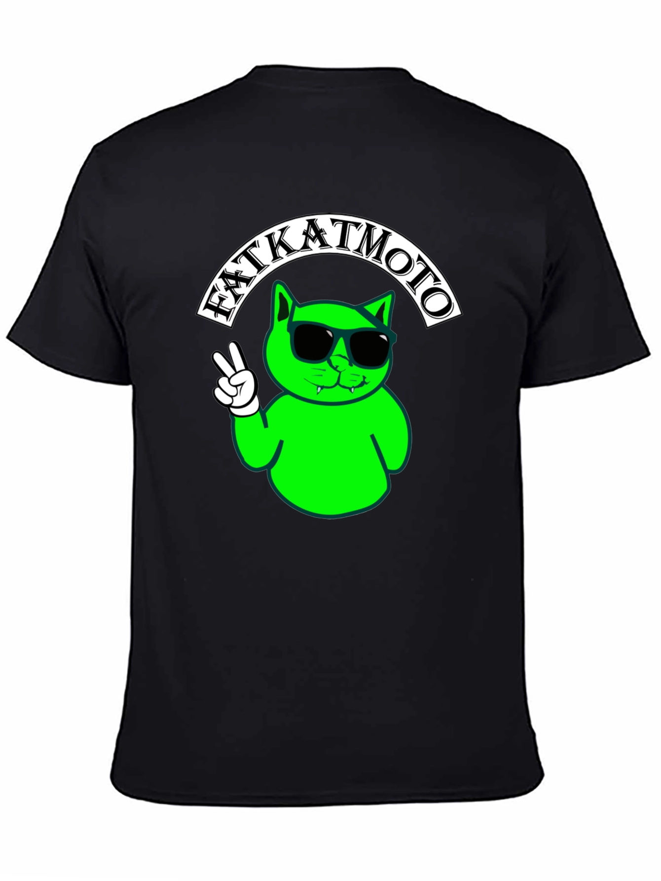 Fat Kat Moto T-Shirt - Cool Cat Design