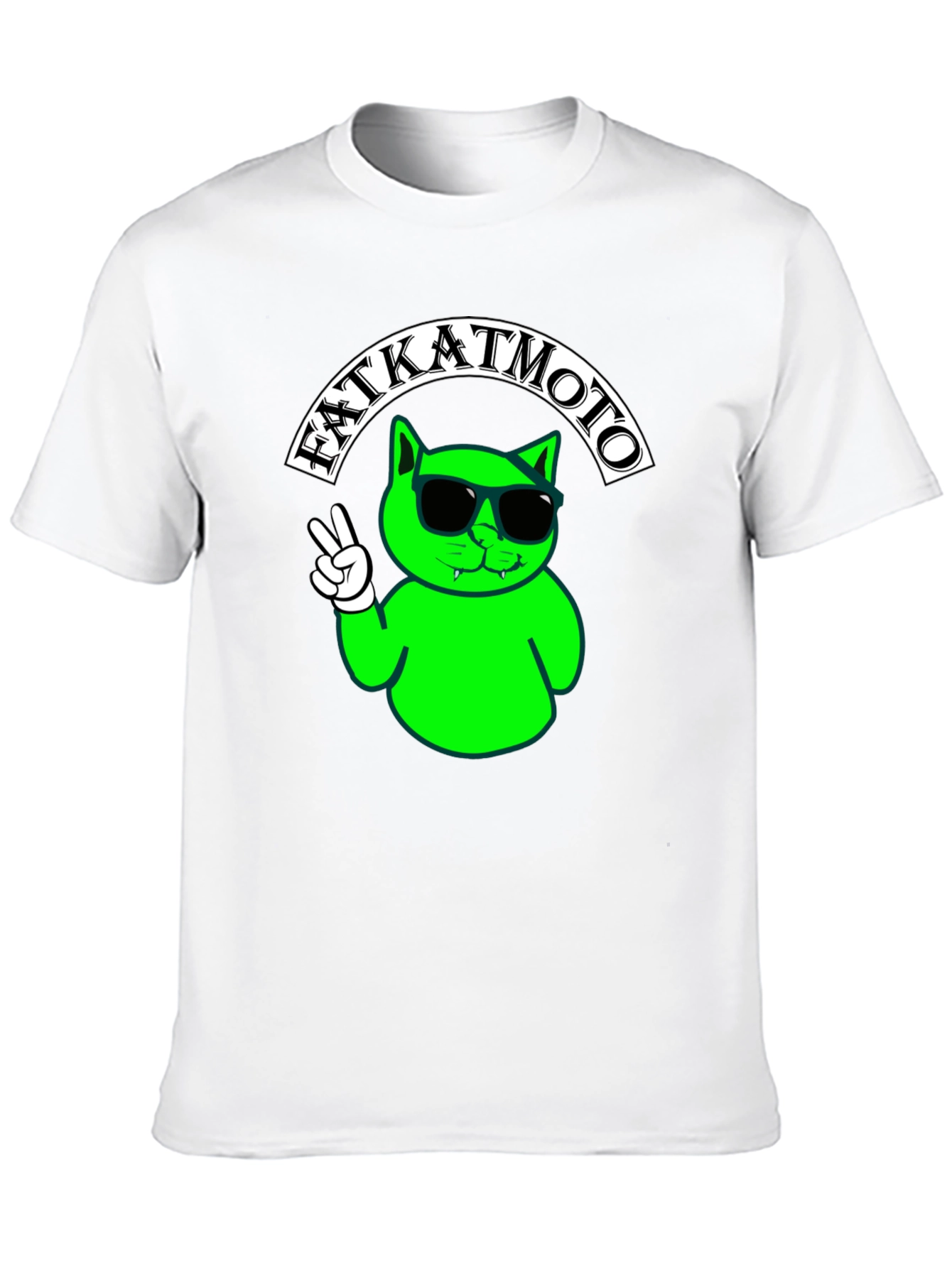Fat Kat Moto T-Shirt - Cool Cat Design