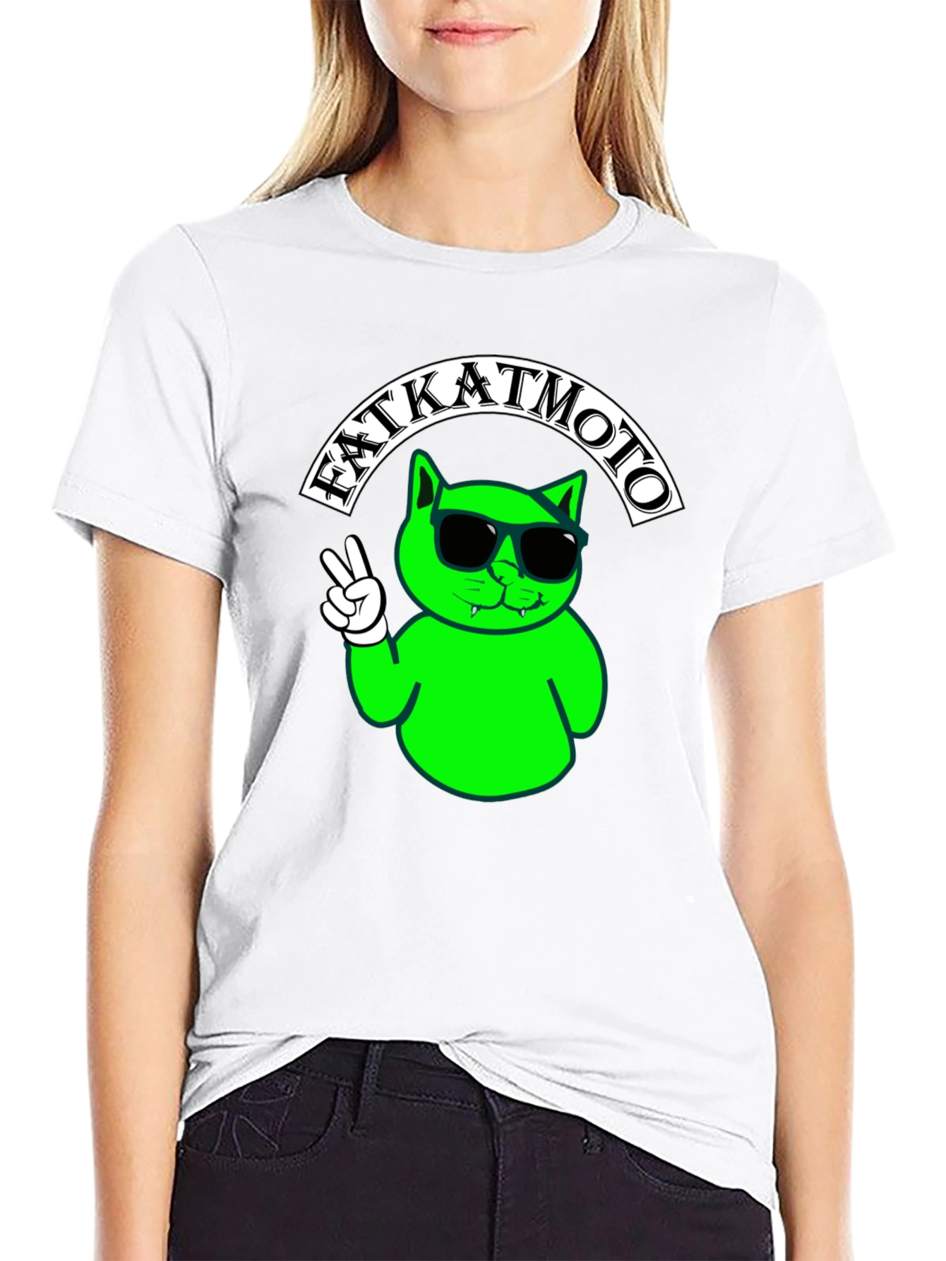 Fat Kat Moto T-Shirt - Cool Cat Design