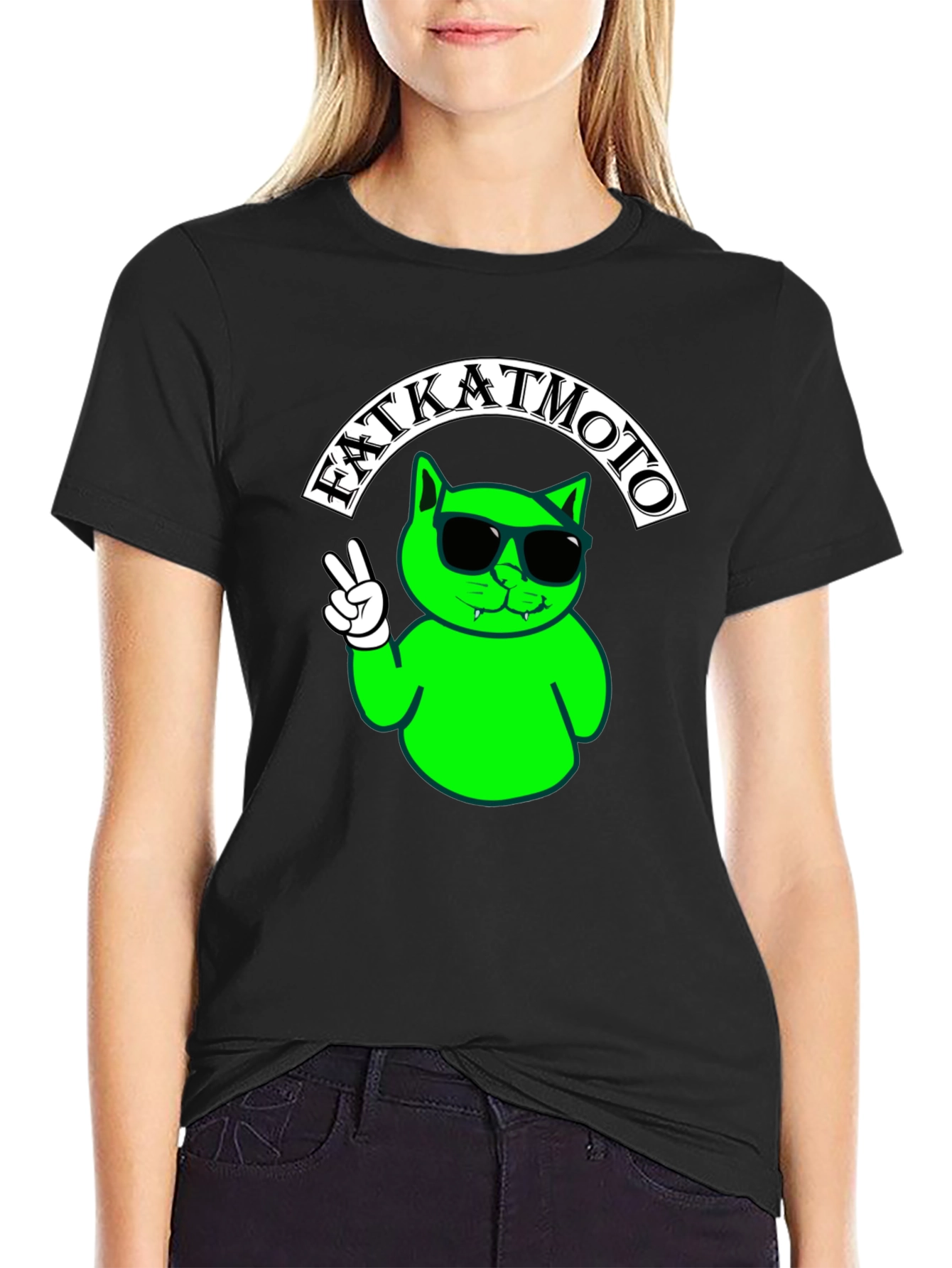 Fat Kat Moto T-Shirt - Cool Cat Design
