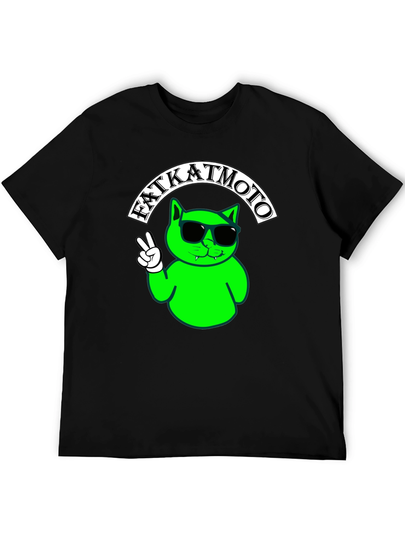 Fat Kat Moto T-Shirt - Cool Cat Design