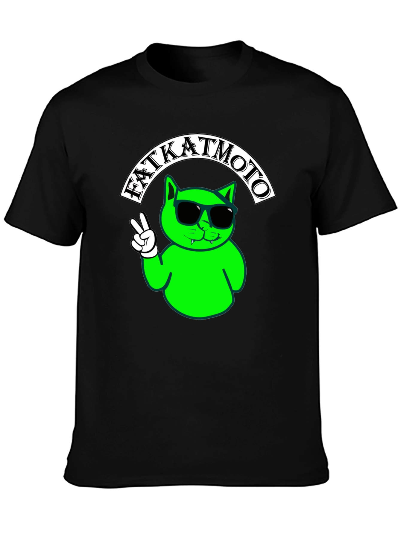 Fat Kat Moto T-Shirt - Cool Cat Design
