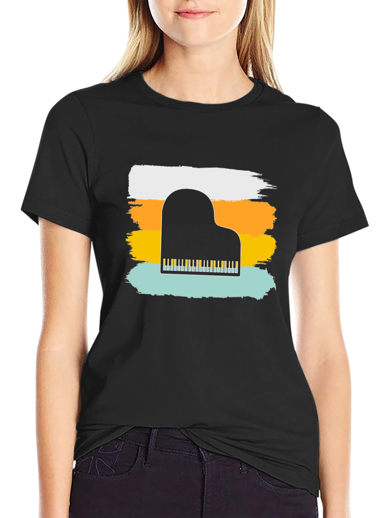 Piano Keys Graphic T-Shirt - Retro Style Tee