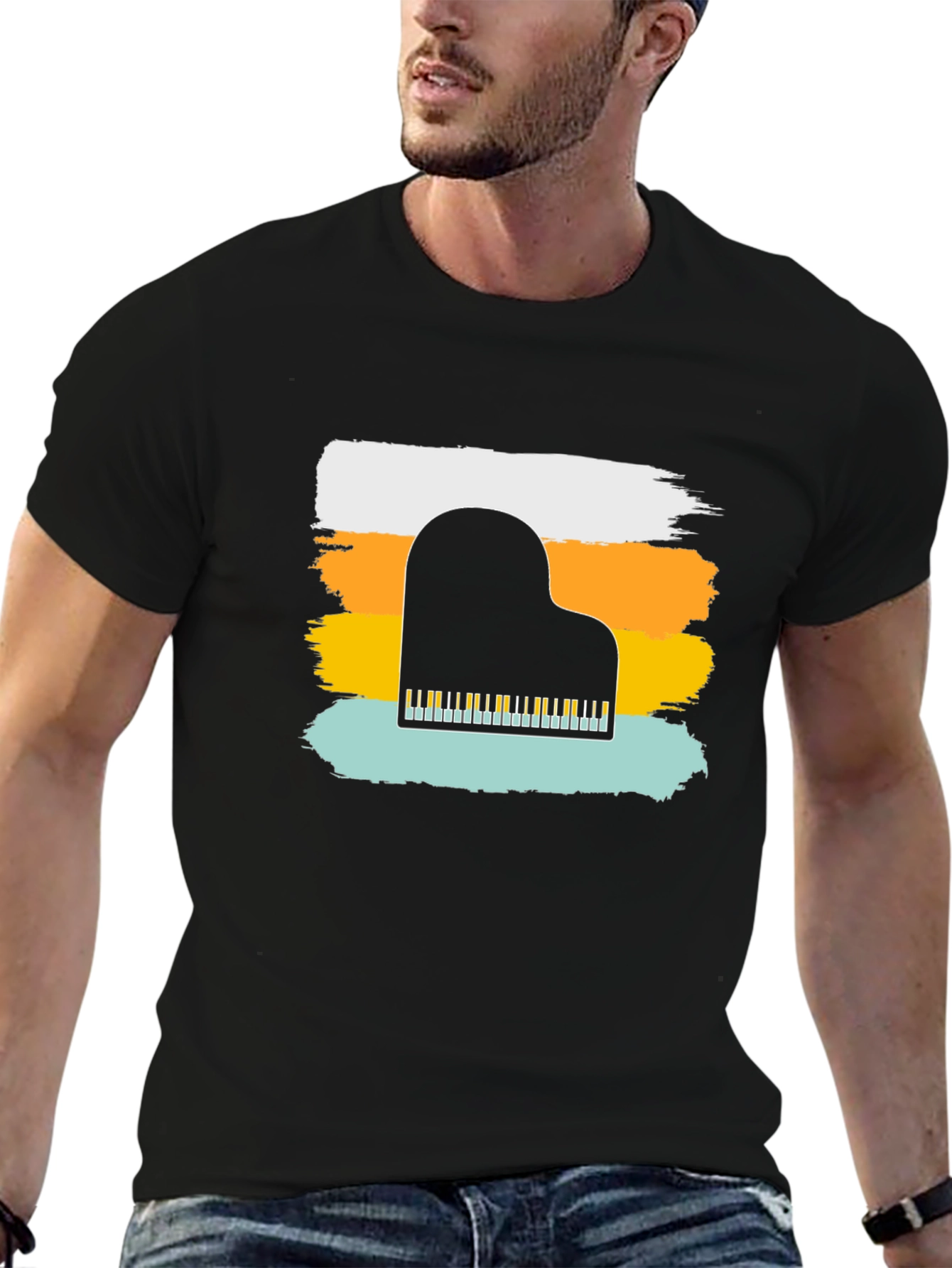 Piano Keys Graphic T-Shirt - Retro Style Tee