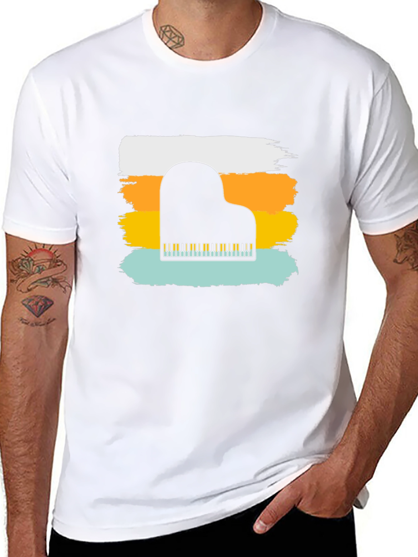 Piano Keys Graphic T-Shirt - Retro Style Tee