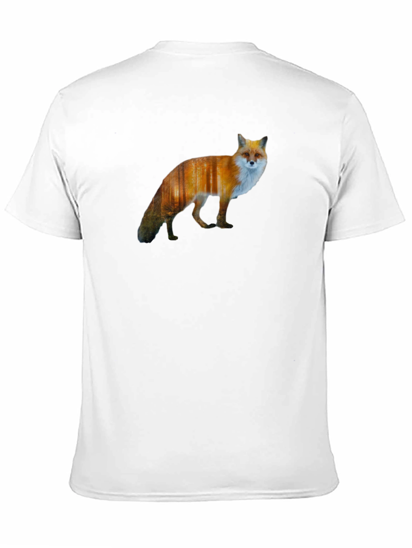 Fox Forest Print Black T-Shirt