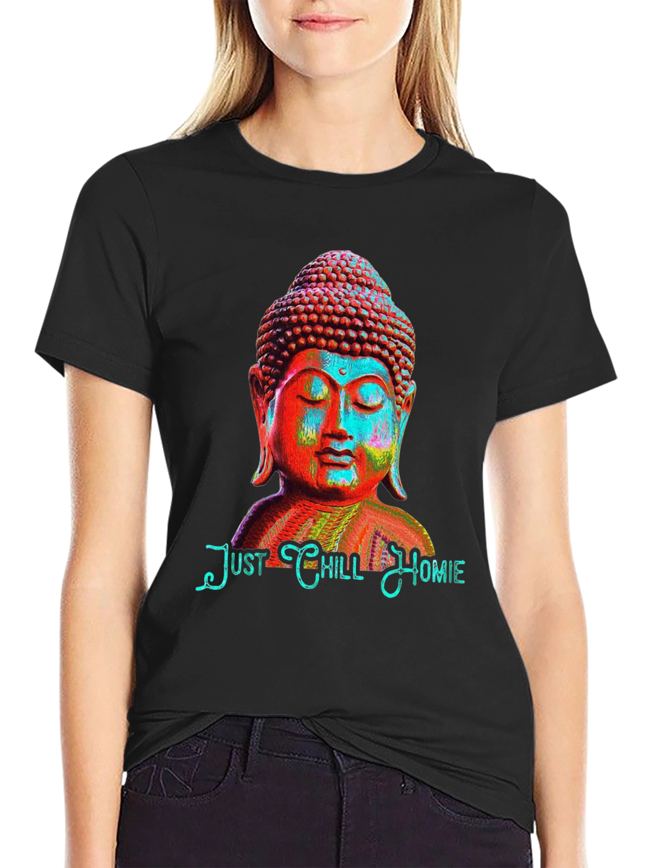 Just Chill Homie Buddha Graphic T-Shirt