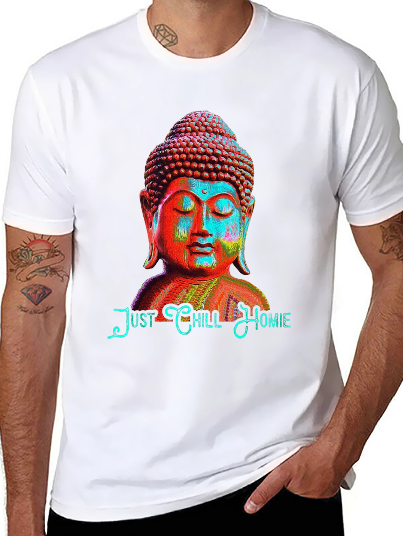 Just Chill Homie Buddha Graphic T-Shirt