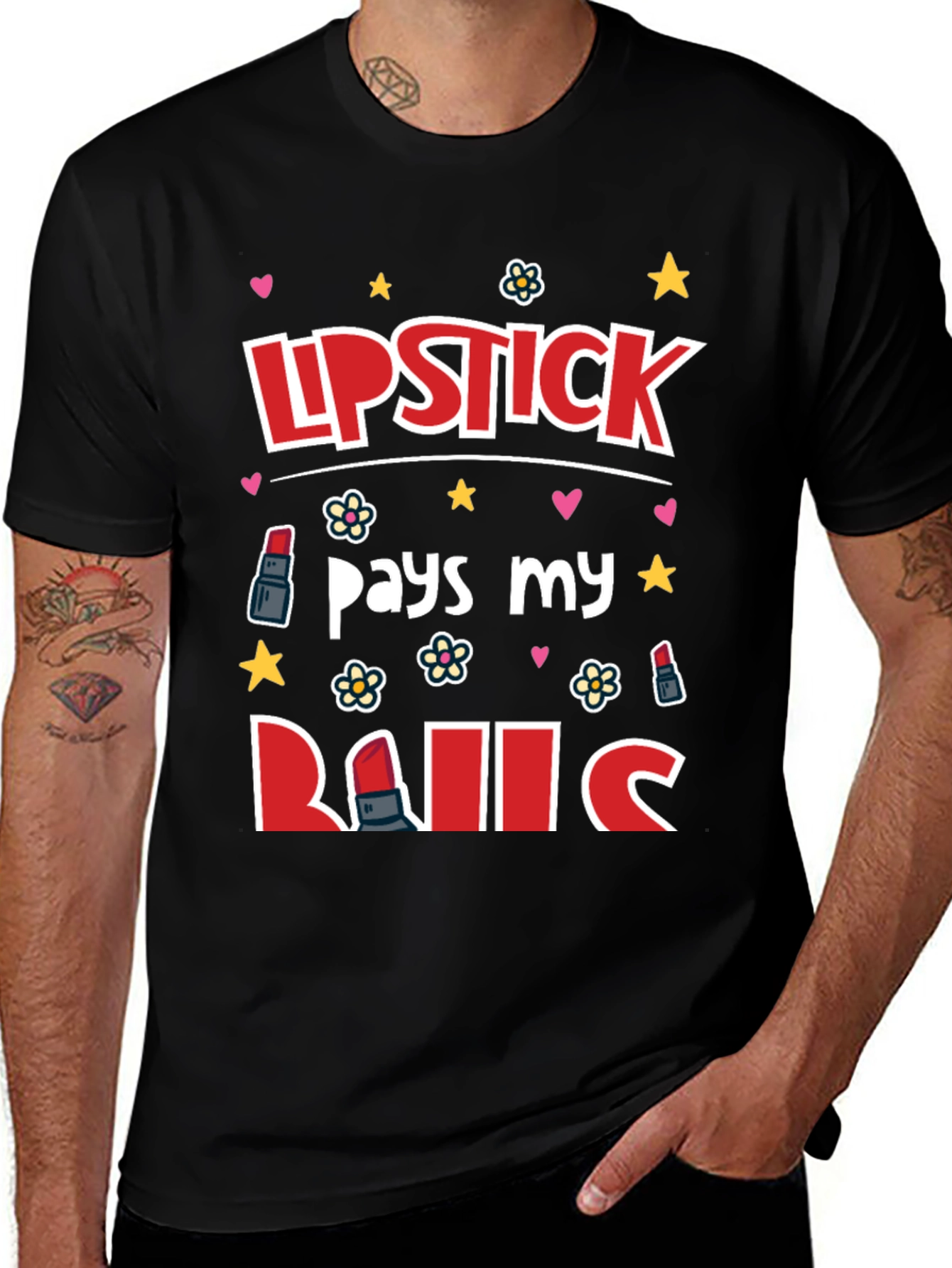 Lipstick Pays My Bills Graphic T-Shirt