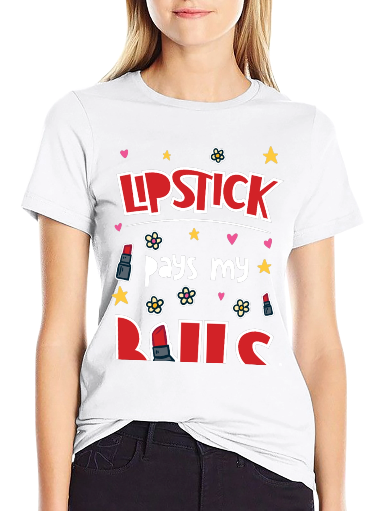 Lipstick Pays My Bills Graphic T-Shirt