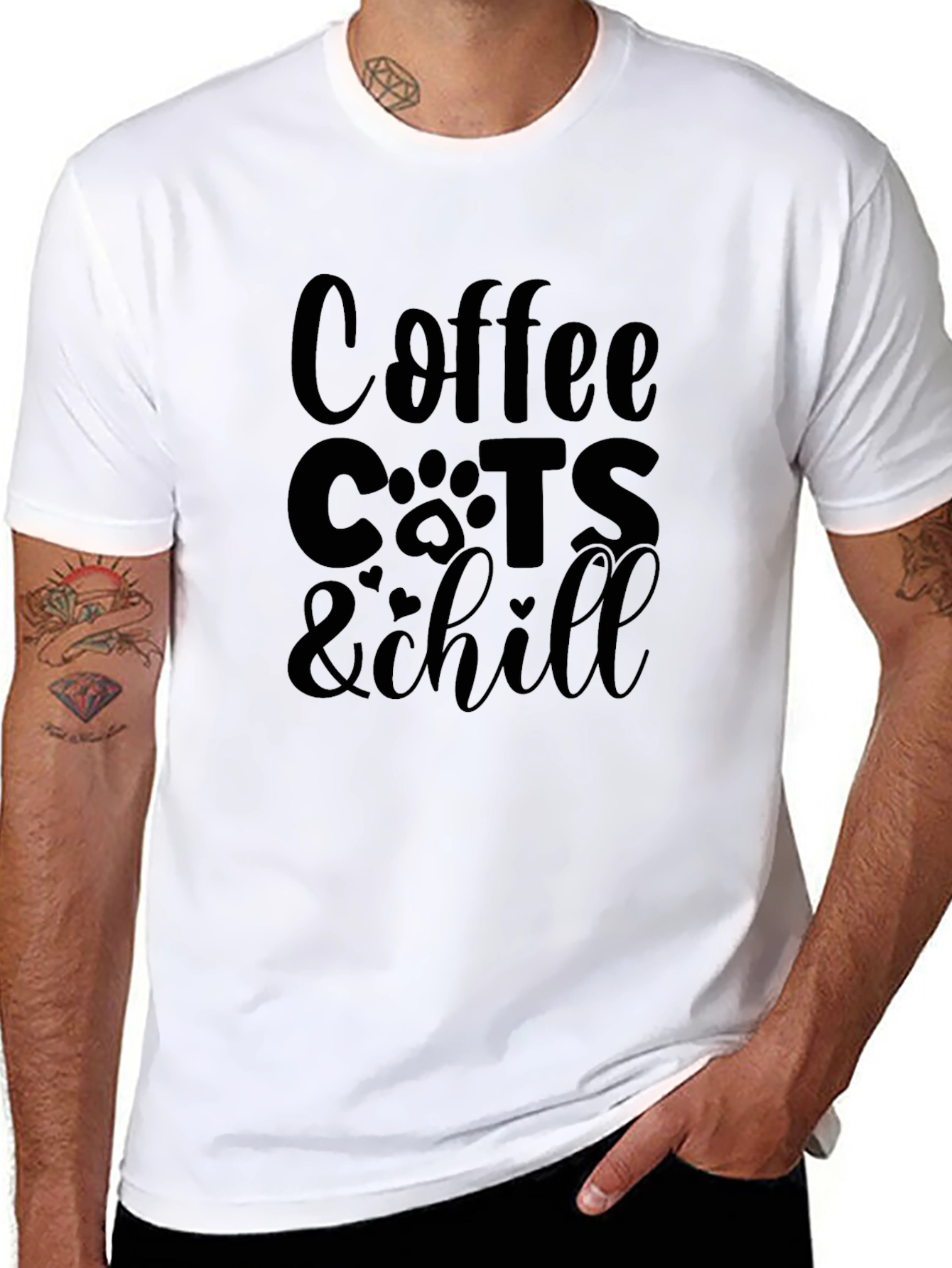 Coffee Cats & Chill Black Graphic Tee