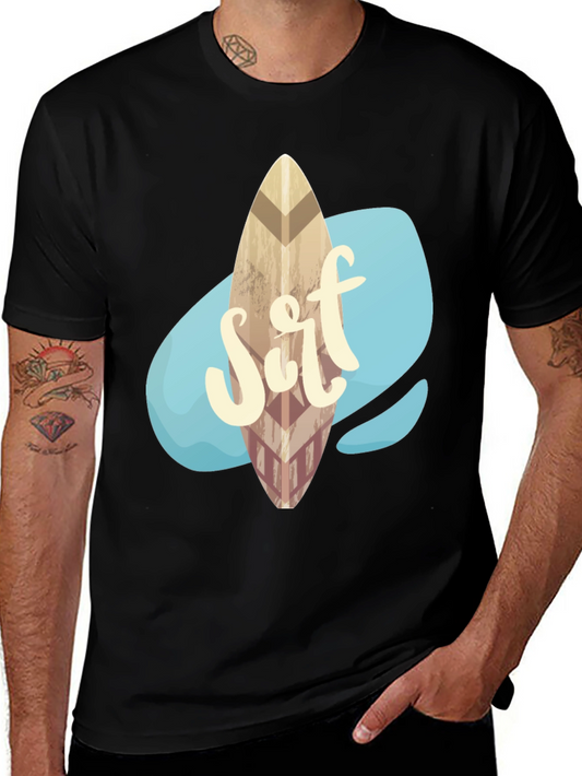 Surfboard Graphic Tee - Black Casual Shirt