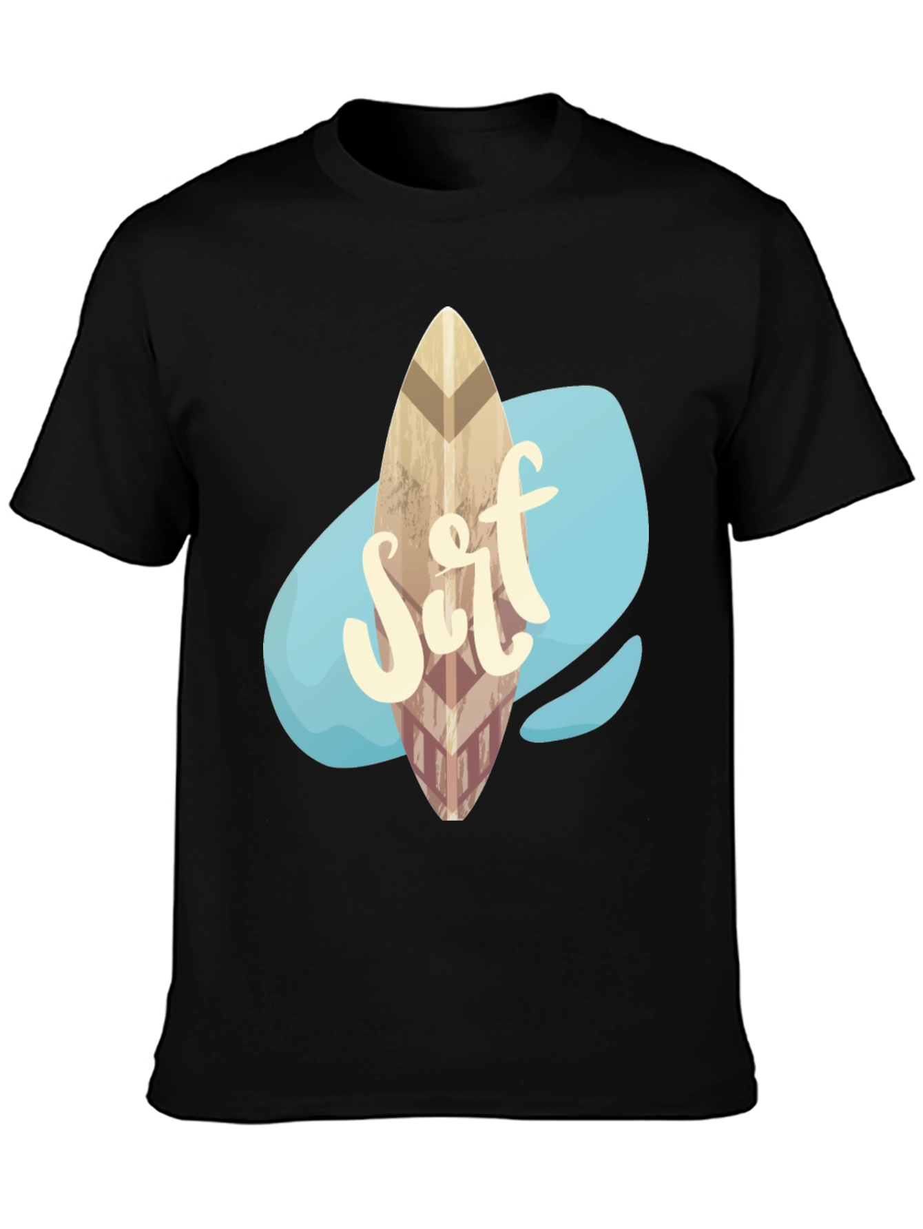 Surfboard Graphic Tee - Black Casual Shirt