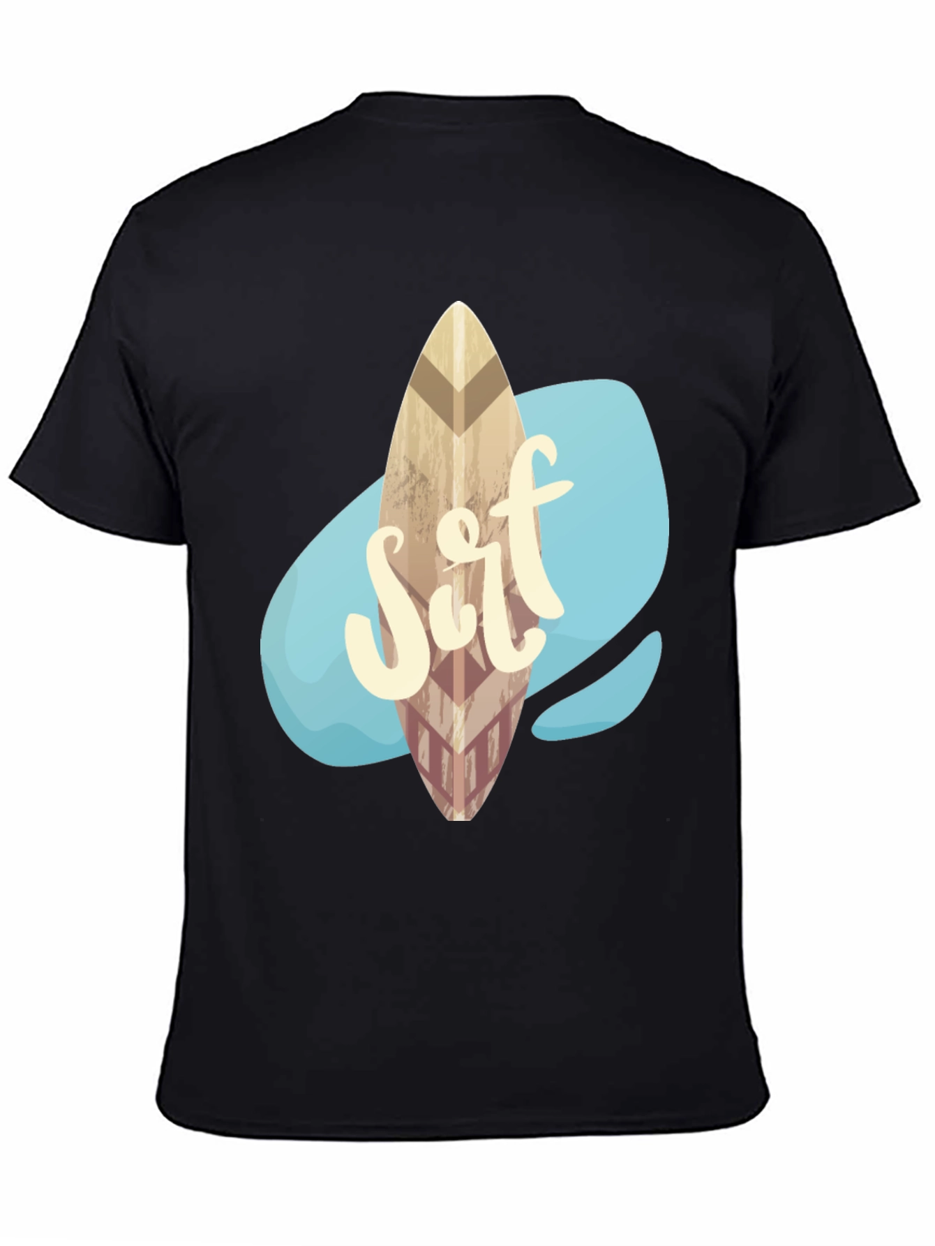 Surfboard Graphic Tee - Black Casual Shirt