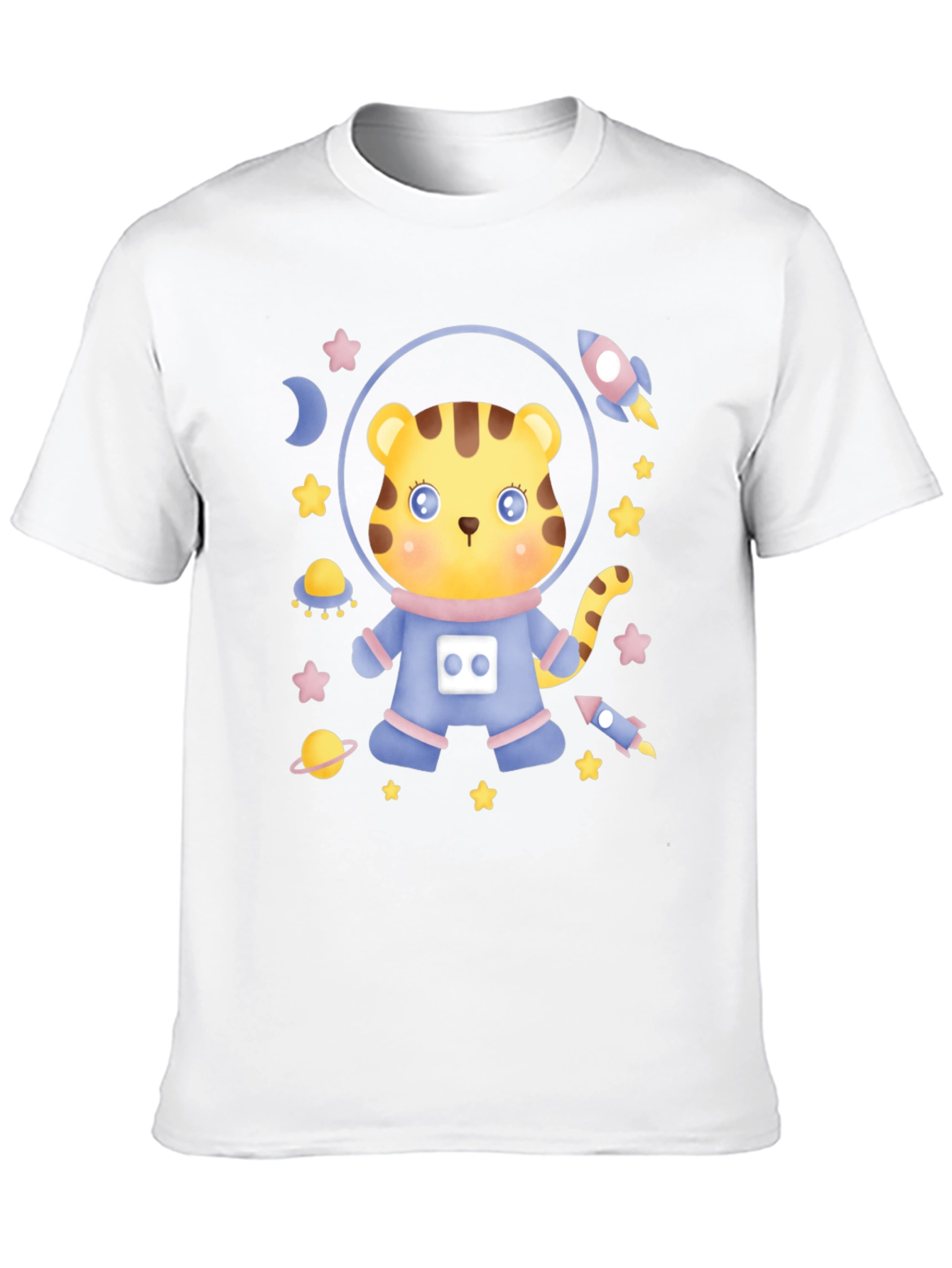 Astronaut Tiger Graphic T-Shirt - Space Adventure