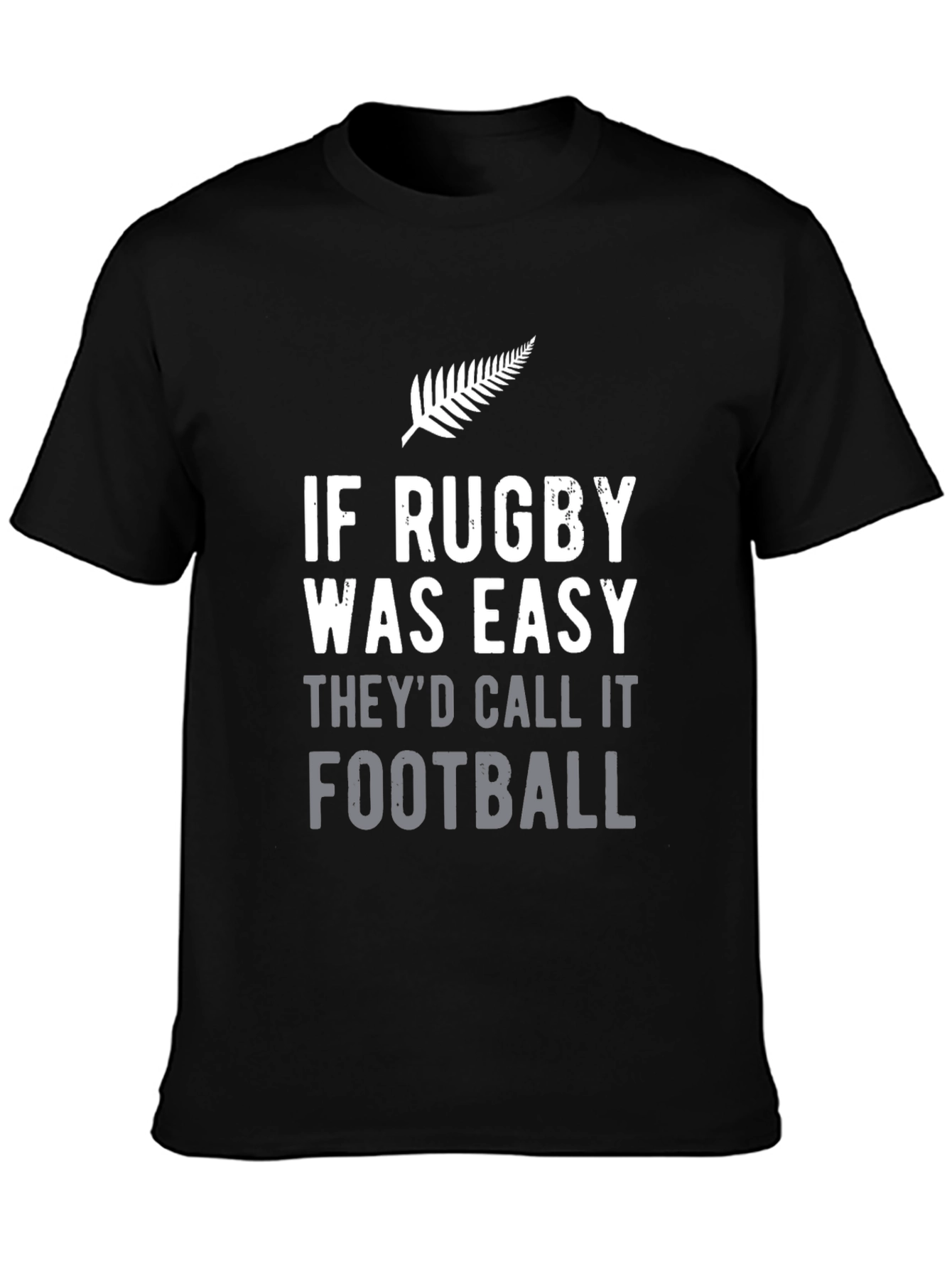 Rugby vs Football Graphic T-Shirt - Black