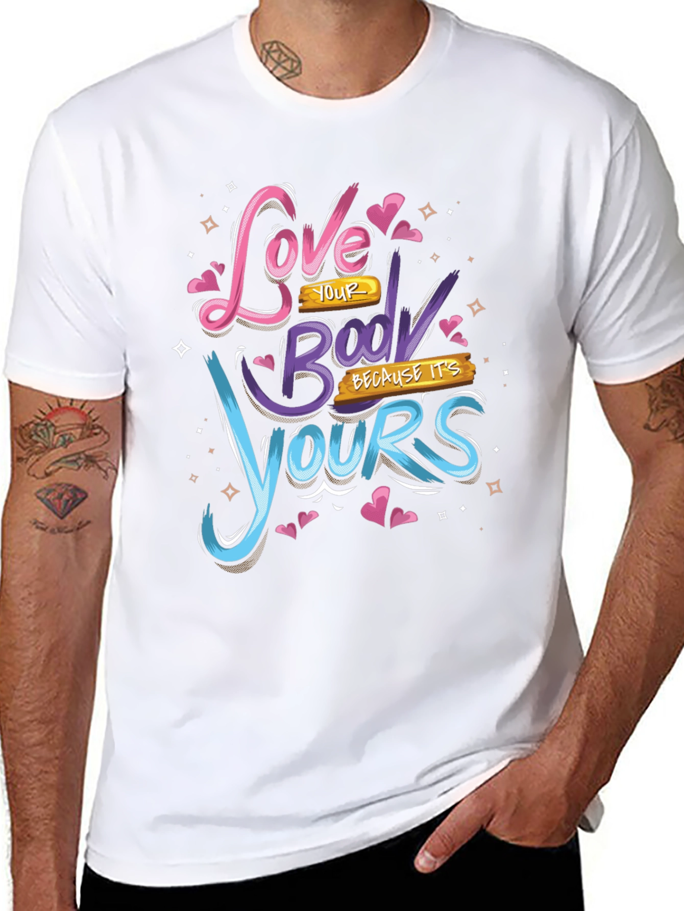 Love Your Body Black Graphic Tee