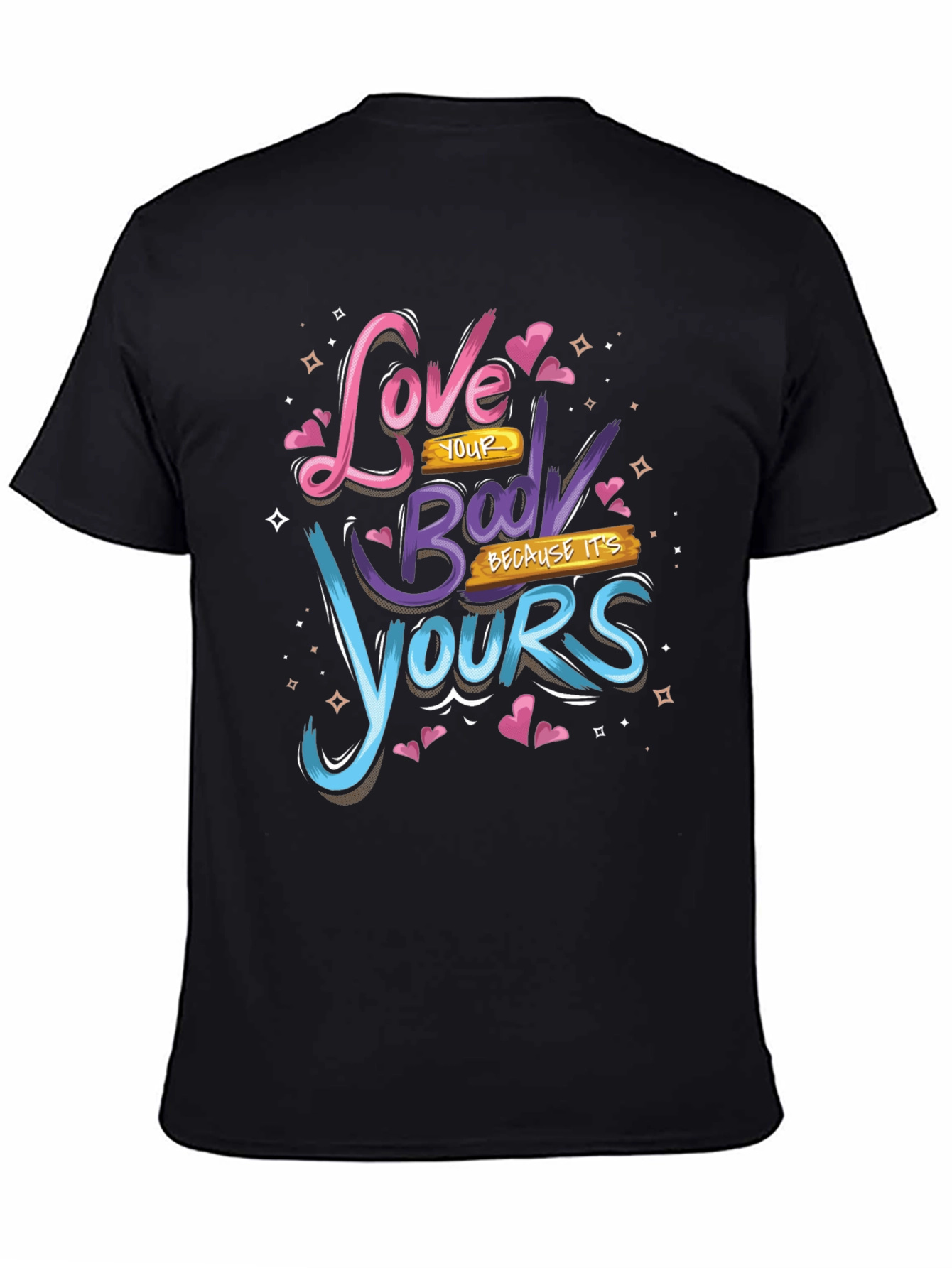 Love Your Body Black Graphic Tee