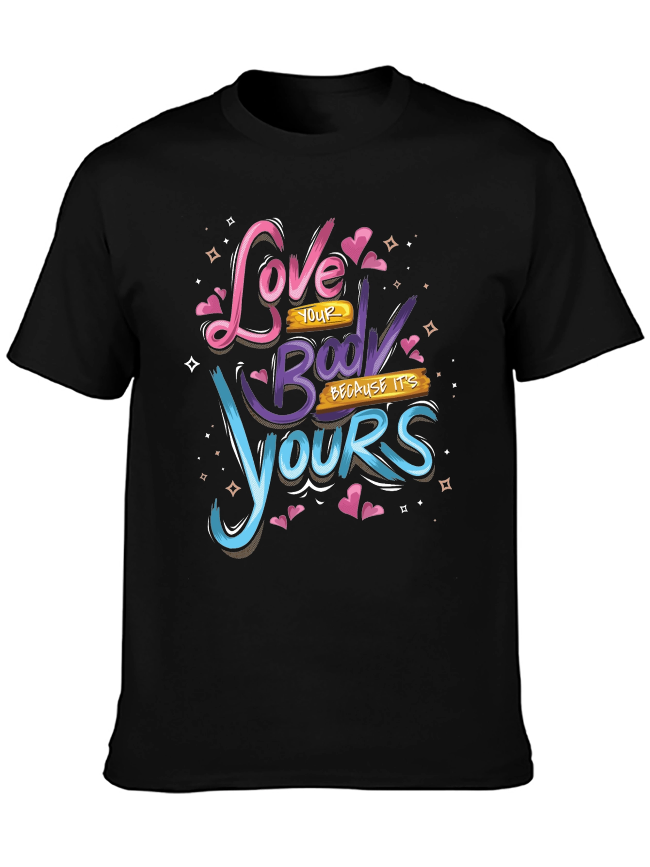 Love Your Body Black Graphic Tee