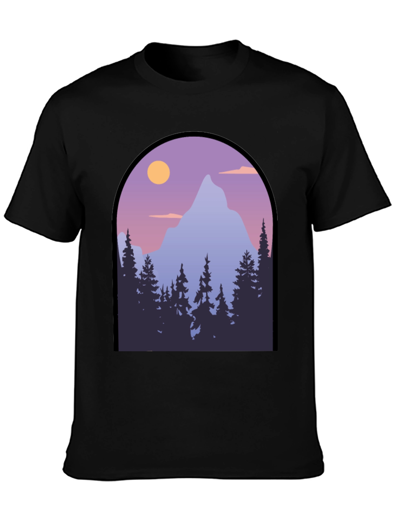 Mountain Vista Graphic Tee - Black Cotton Blend