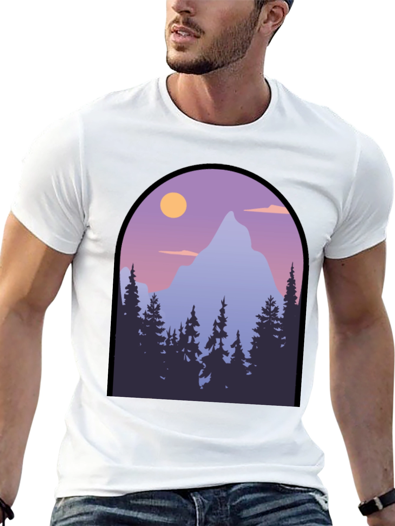 Mountain Vista Graphic Tee - Black Cotton Blend