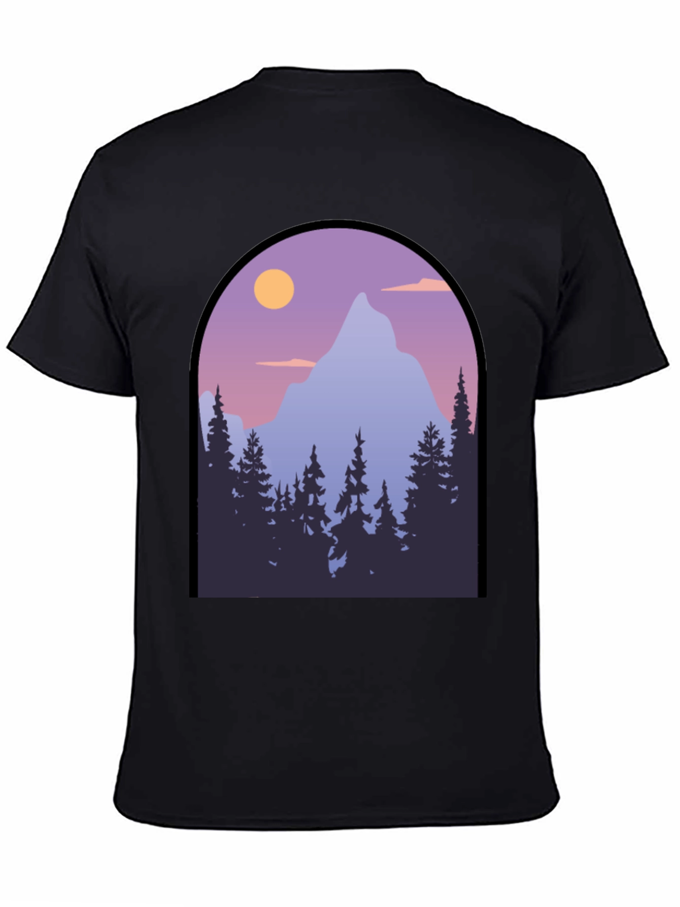 Mountain Vista Graphic Tee - Black Cotton Blend
