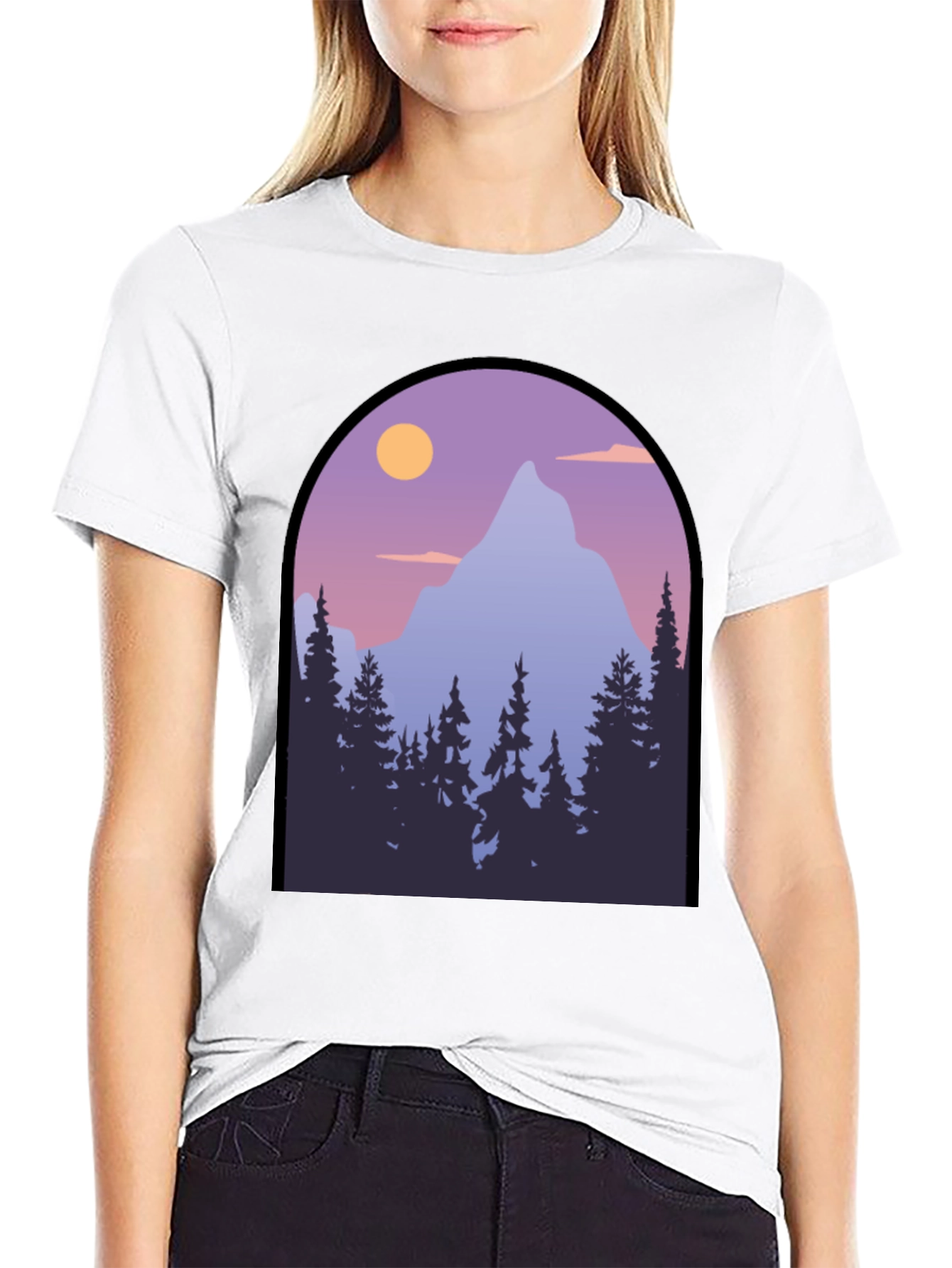 Mountain Vista Graphic Tee - Black Cotton Blend