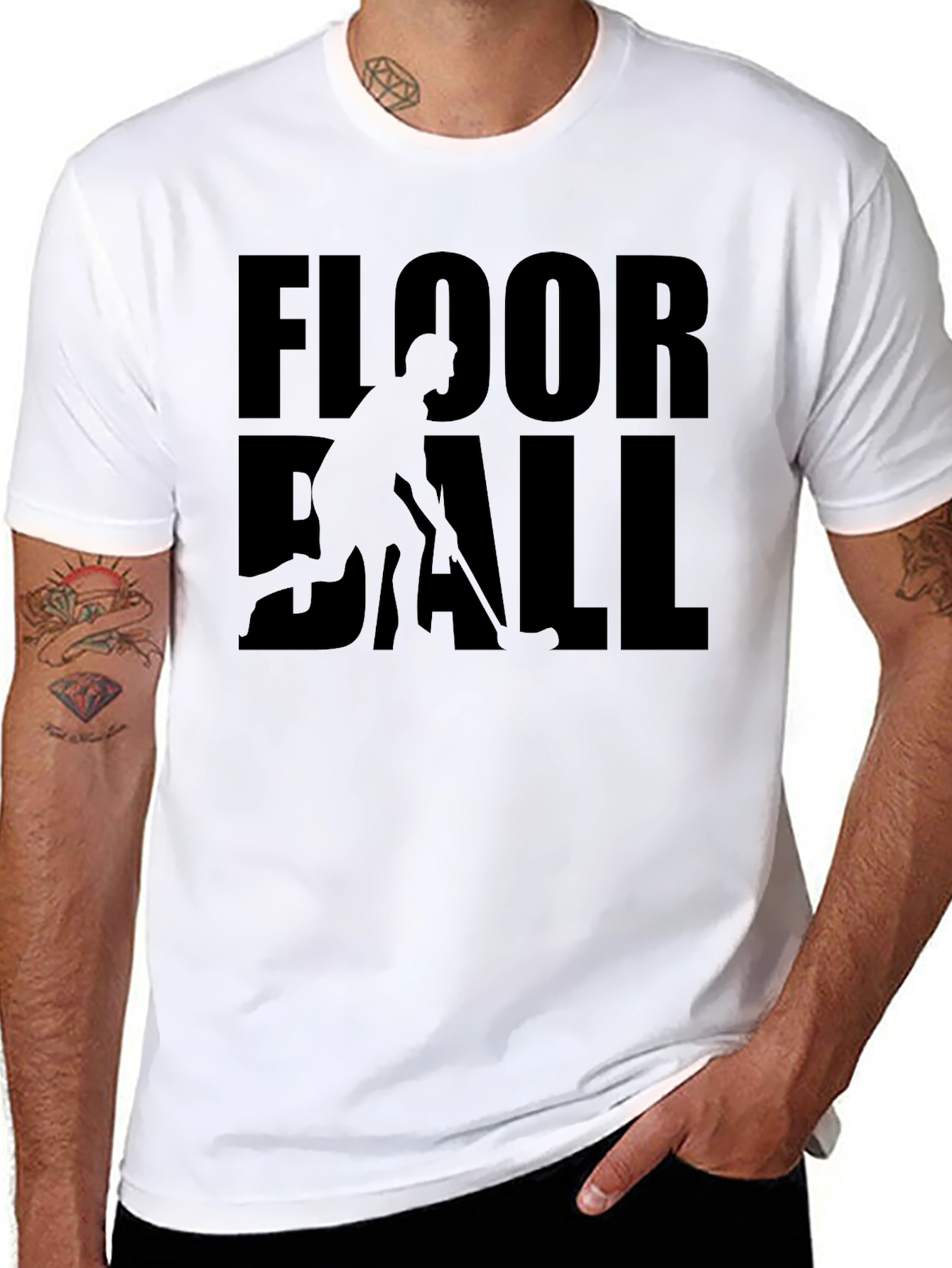Floorball Player Graphic T-Shirt