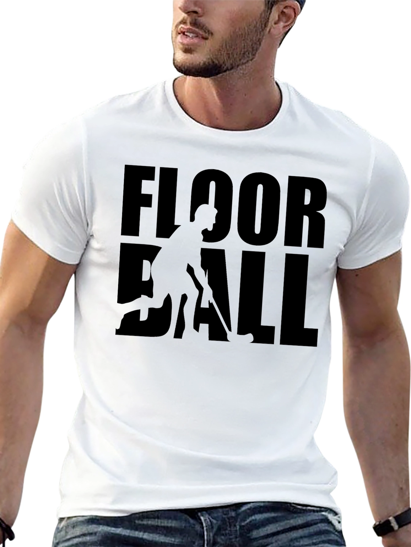 Floorball Player Graphic T-Shirt