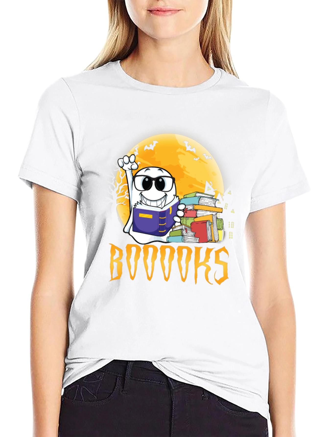 Halloween Ghost Reading BOOOOOKS T-Shirt