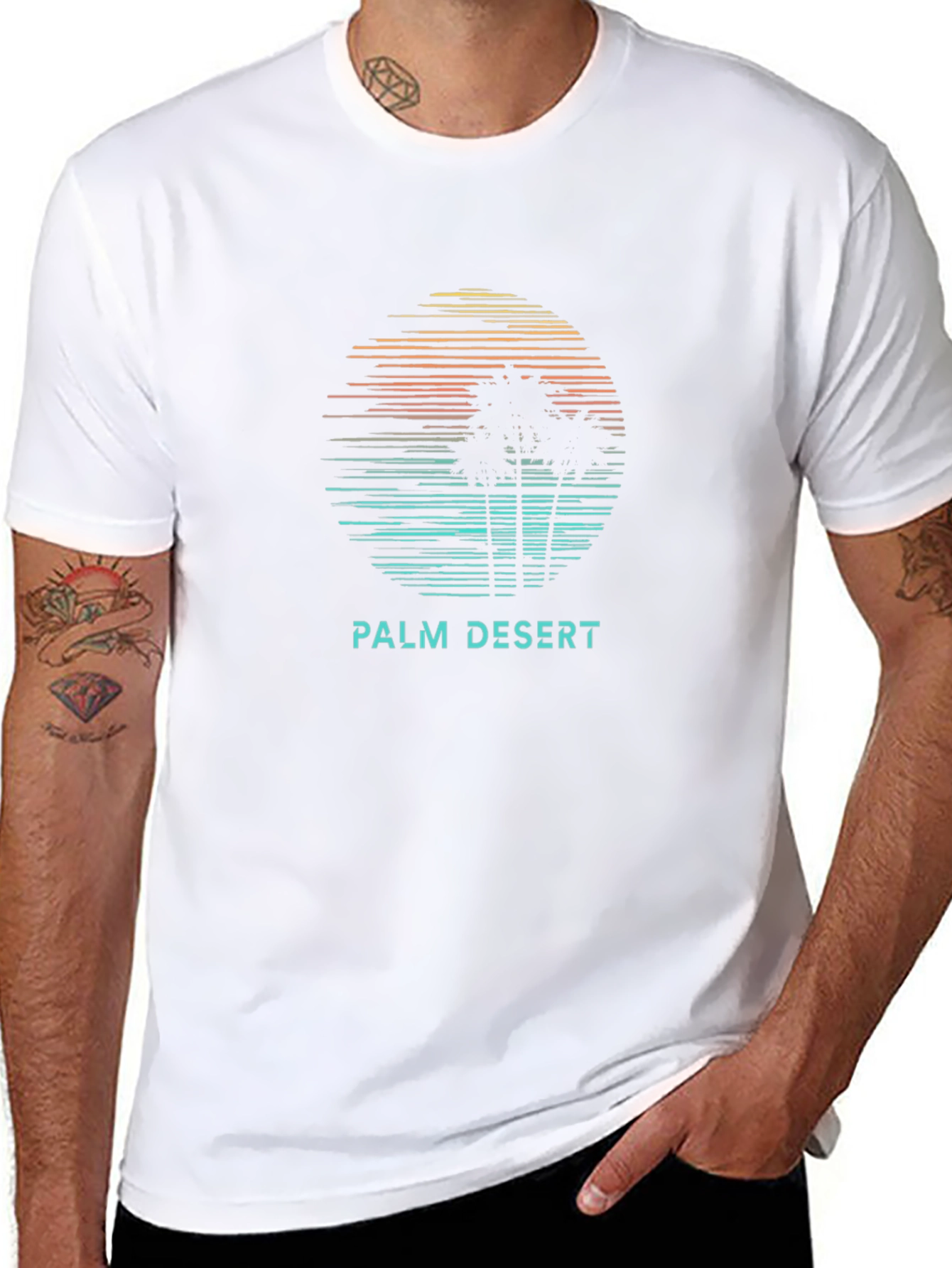 Palm Desert Retro Graphic T-Shirt - Black