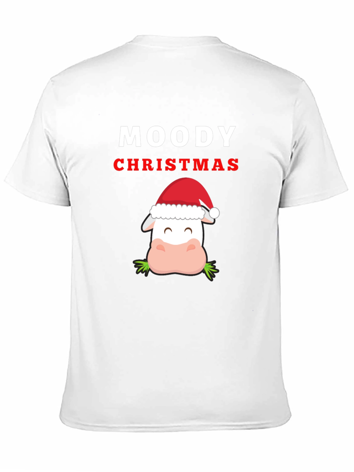 Moody Christmas Cow T-Shirt - Holiday Humor Tee