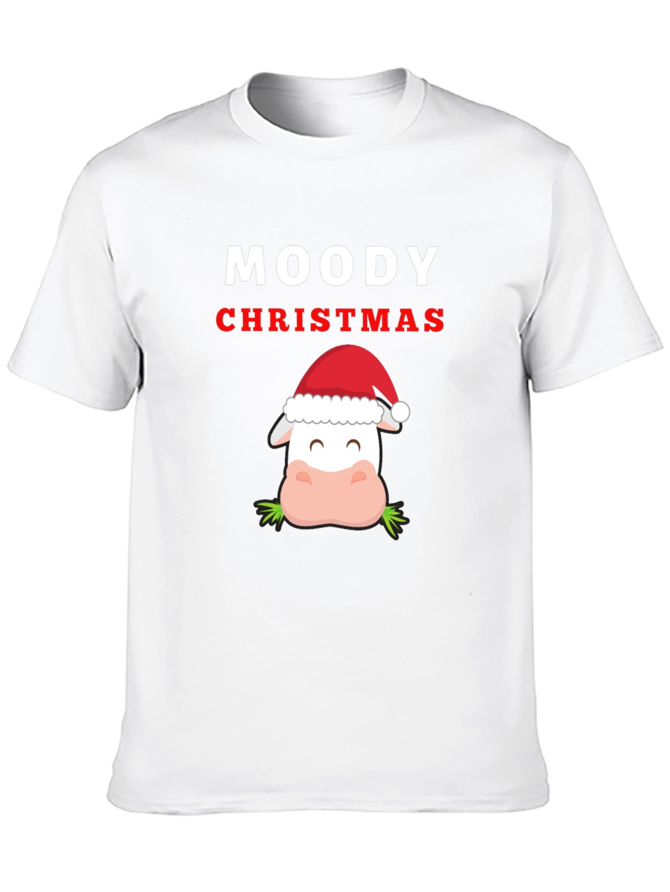 Moody Christmas Cow T-Shirt - Holiday Humor Tee