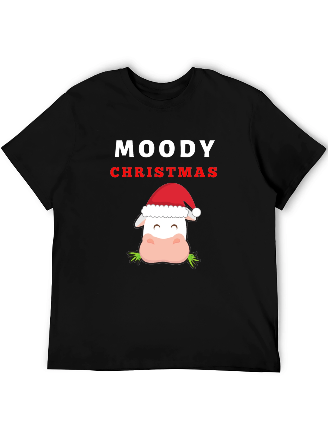 Moody Christmas Cow T-Shirt - Holiday Humor Tee