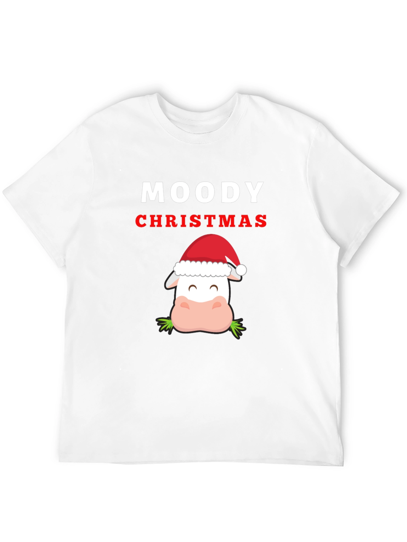 Moody Christmas Cow T-Shirt - Holiday Humor Tee