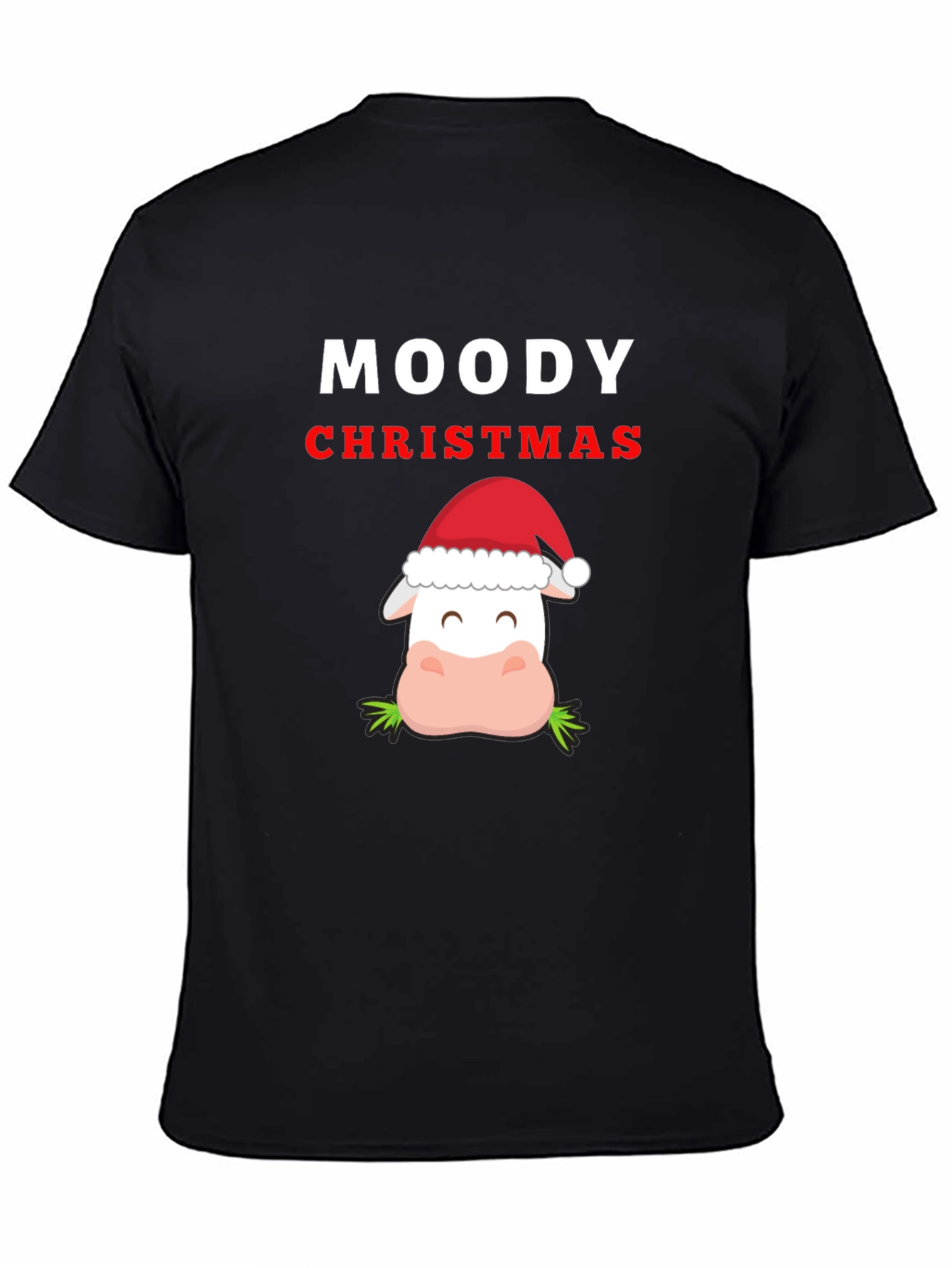 Moody Christmas Cow T-Shirt - Holiday Humor Tee