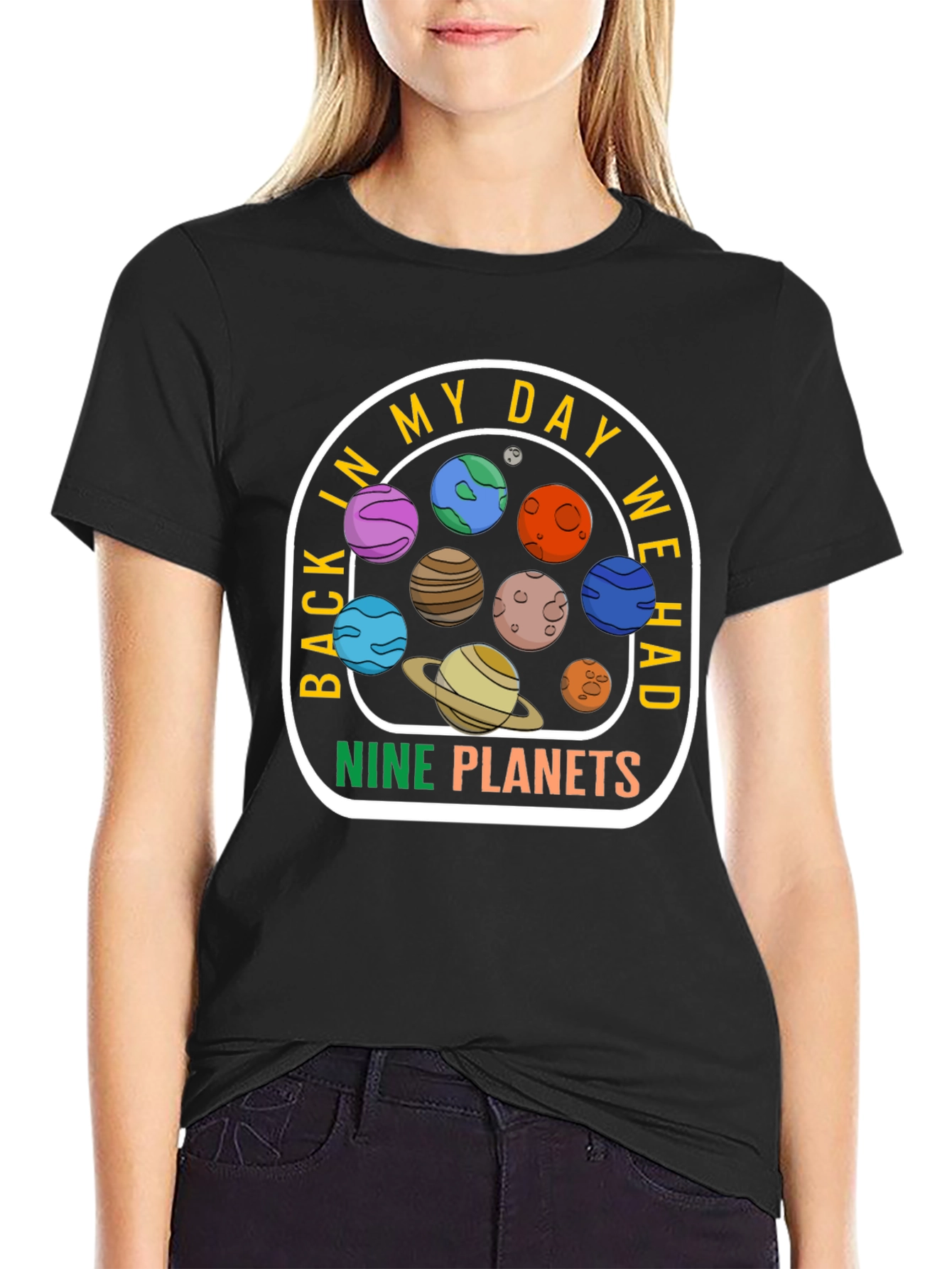 Retro Nine Planets T-Shirt - Space Lover Gift