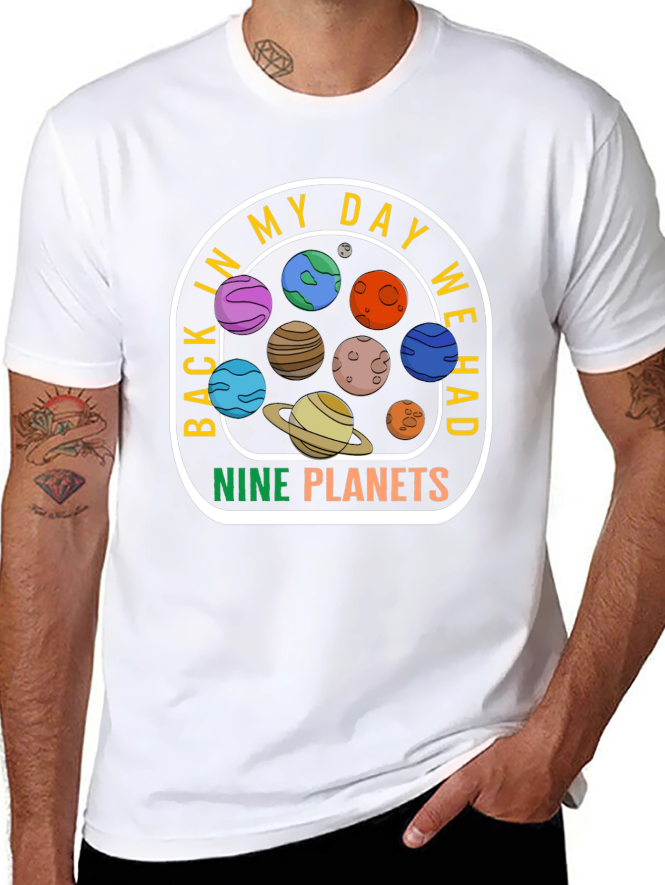 Retro Nine Planets T-Shirt - Space Lover Gift