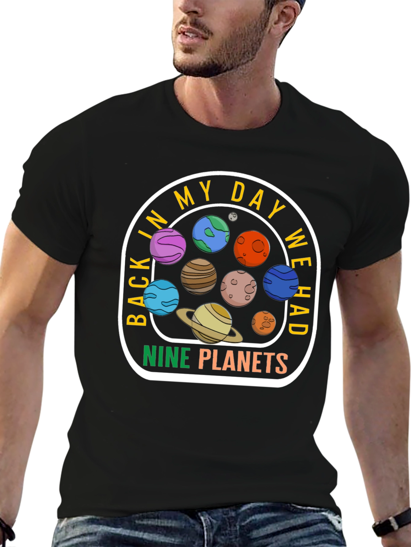 Retro Nine Planets T-Shirt - Space Lover Gift