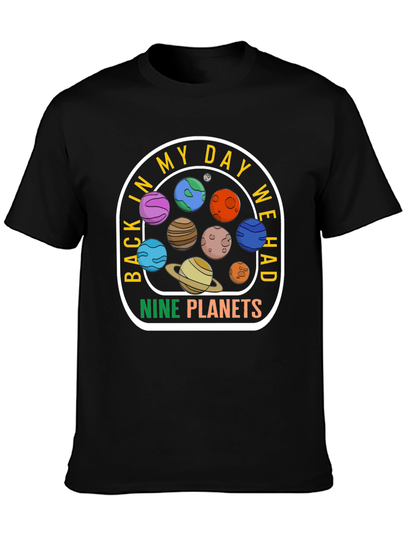 Retro Nine Planets T-Shirt - Space Lover Gift