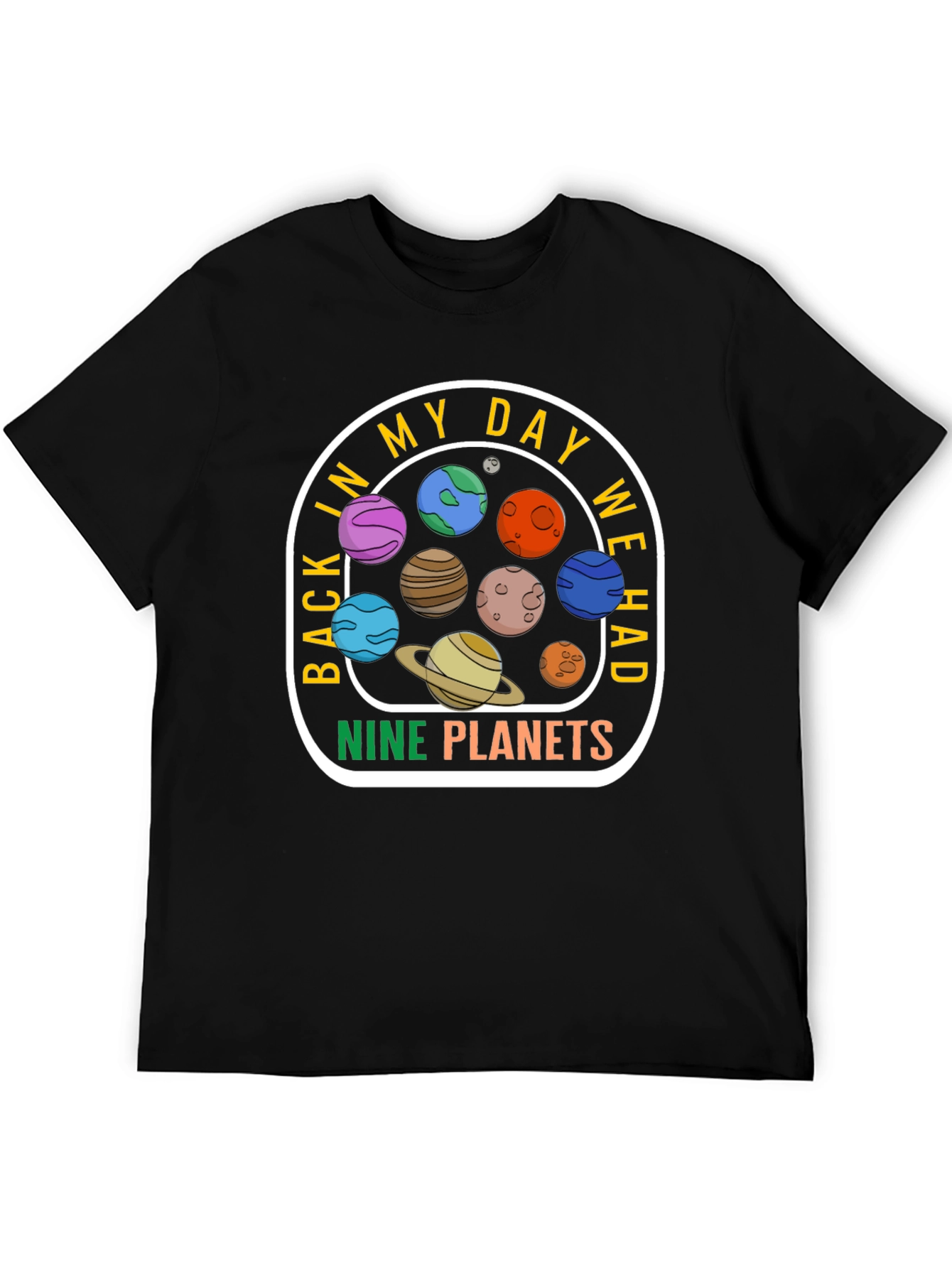 Retro Nine Planets T-Shirt - Space Lover Gift