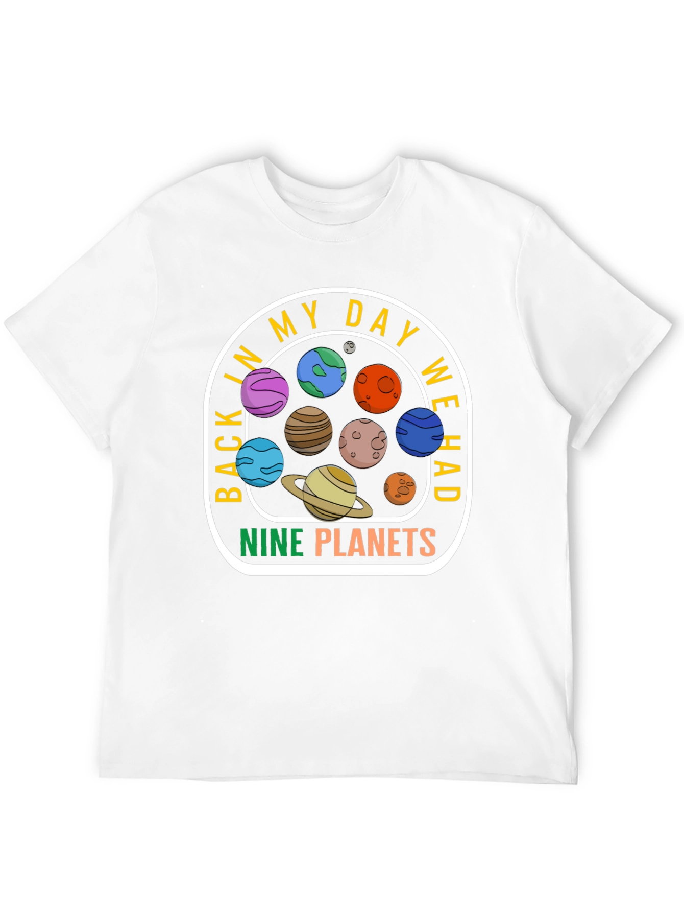 Retro Nine Planets T-Shirt - Space Lover Gift