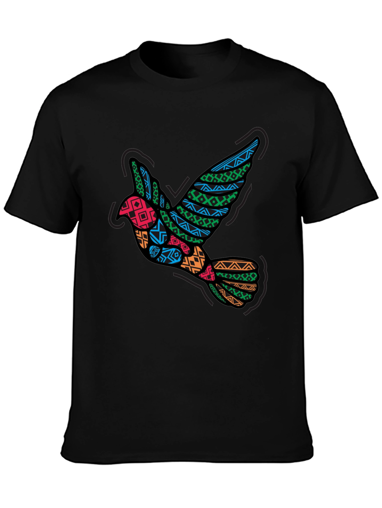 Tribal Dove Graphic Black T-Shirt
