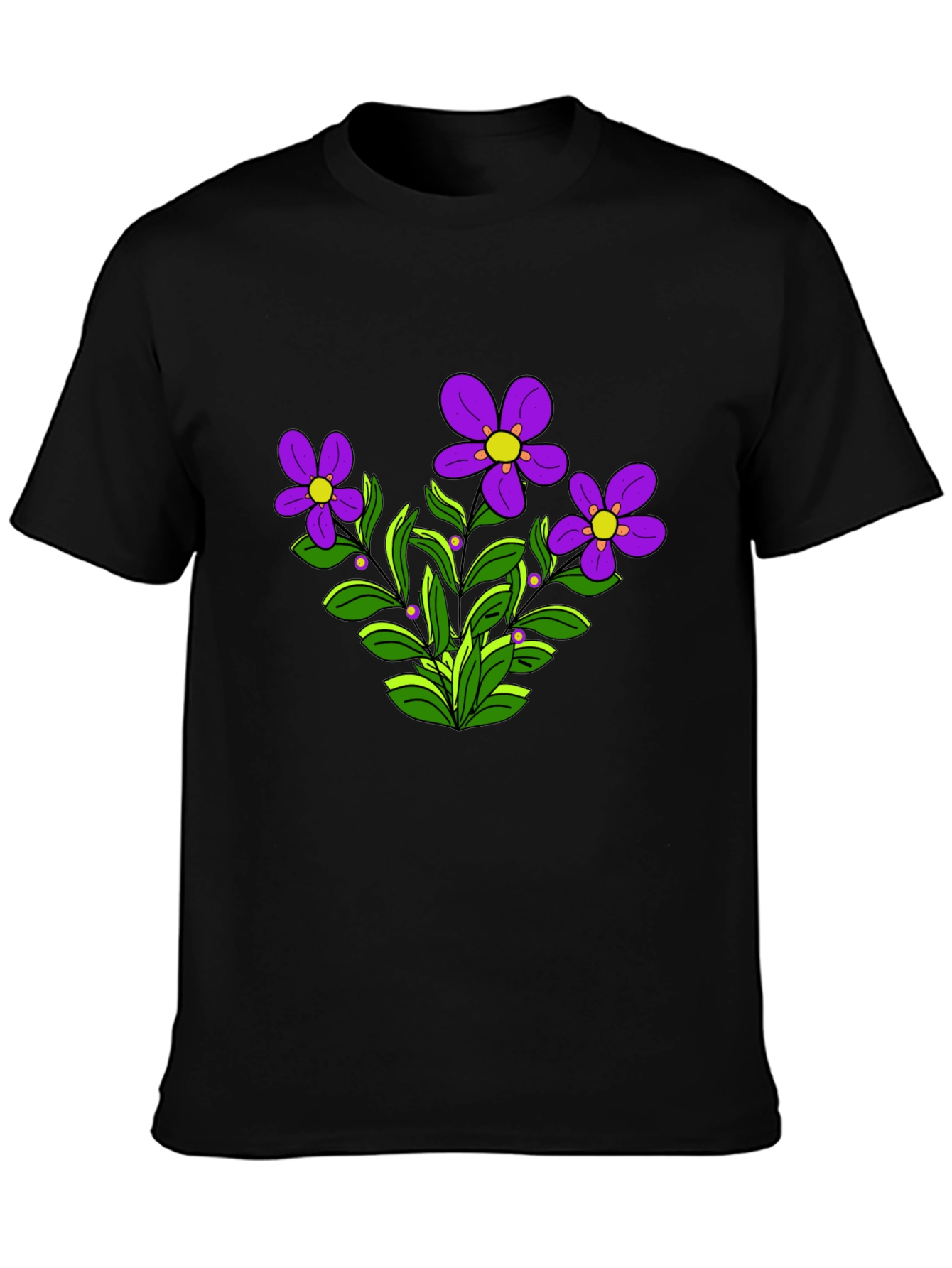 Floral Graphic T-Shirt - Purple Flowers
