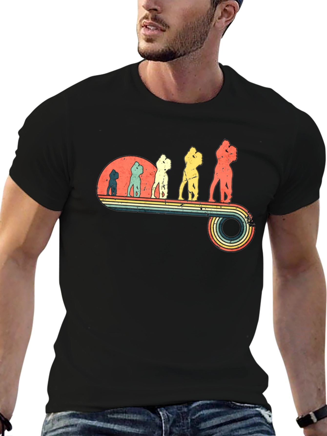 Retro Evolution of Love Black Tee