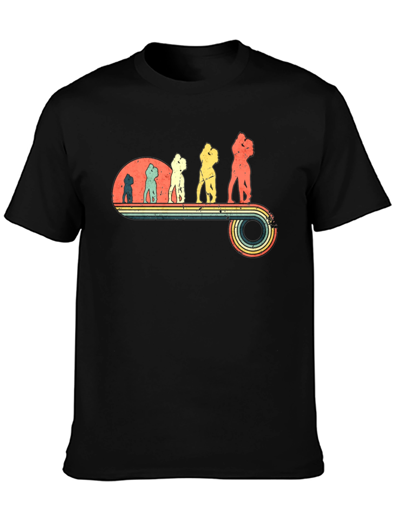 Retro Evolution of Love Black Tee