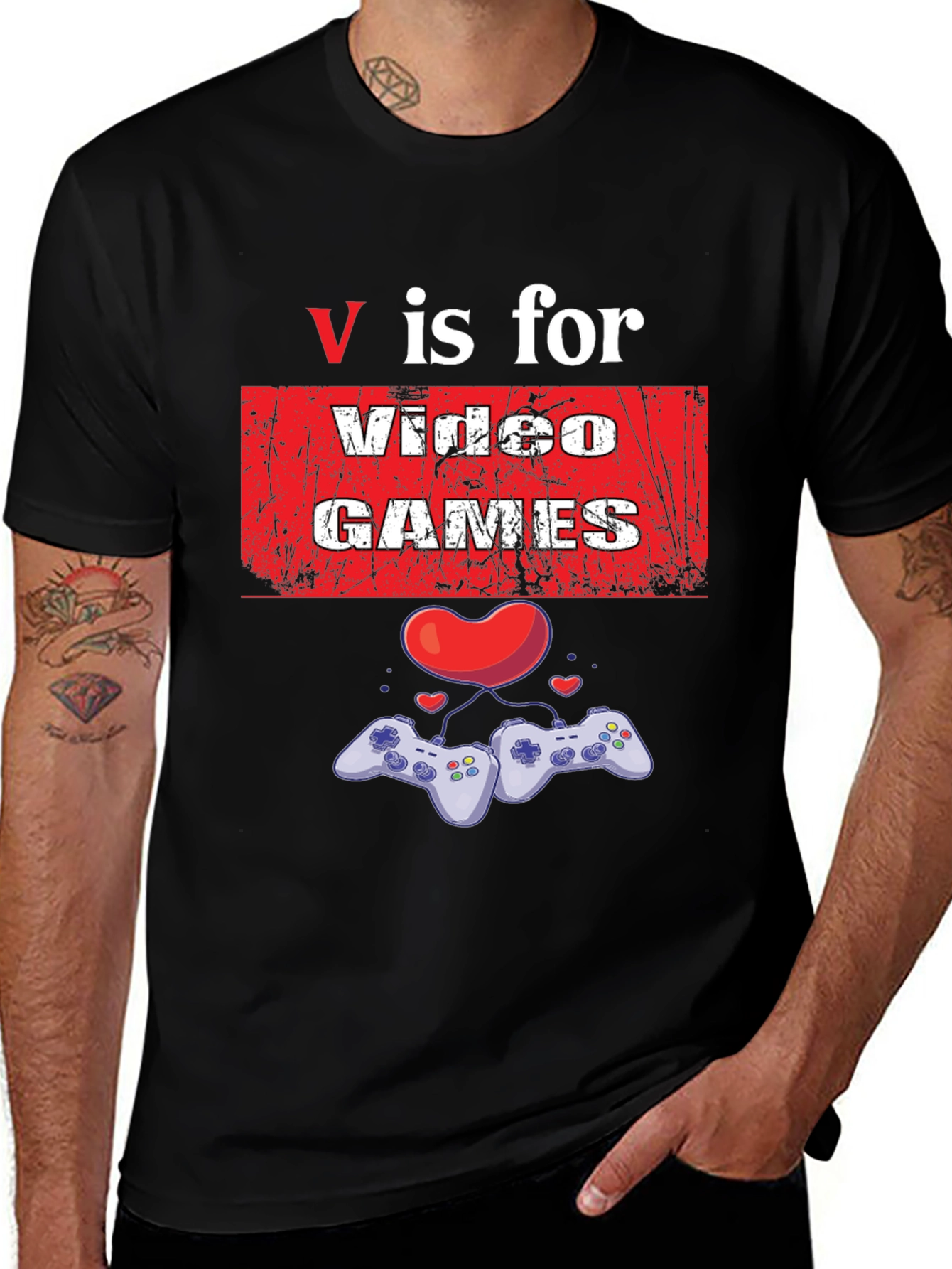 V is for Video Games Graphic T-Shirt