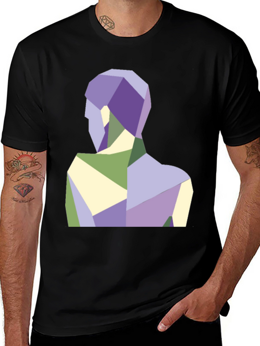 Geometric Figure Graphic Tee - Modern Art Shirt